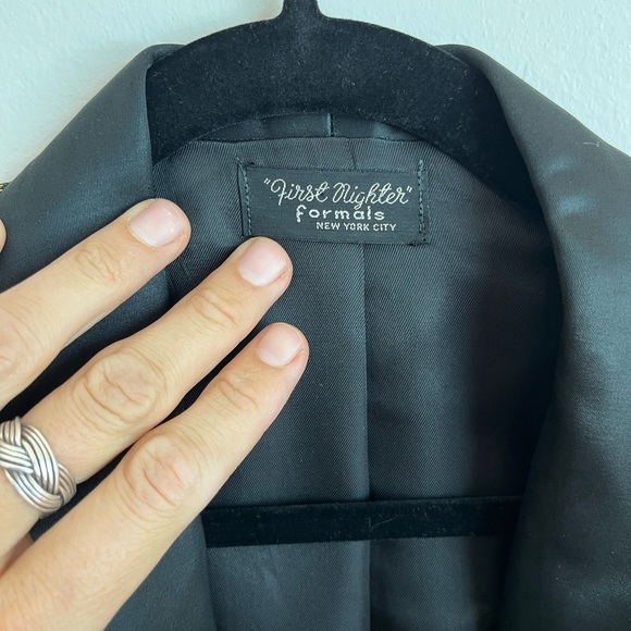 Vintage Shawl Collar Gold Demask Roses Pattern Formal Dinner / Tux Jacket - Picture 4 of 7